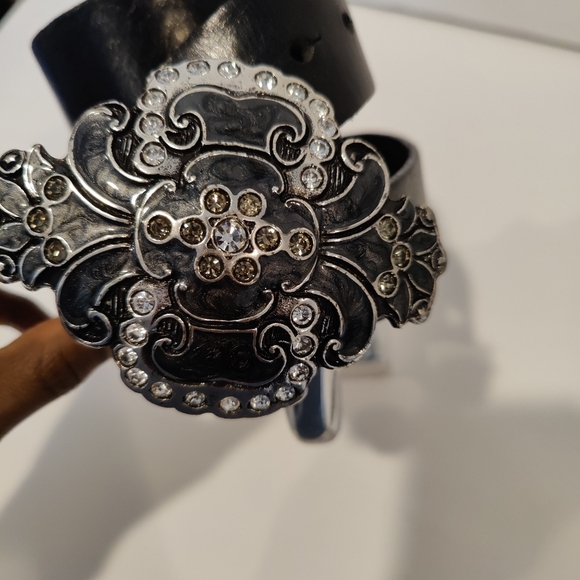 Landes Signature Embellished Buckle Leather Belt main image 6